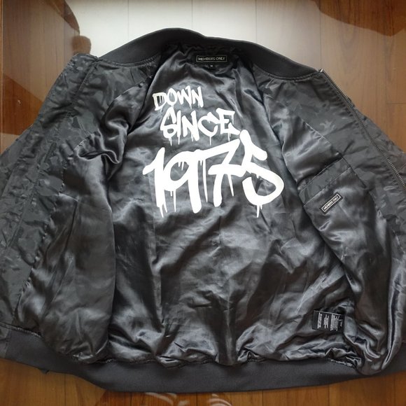 Members Only Men's Ma-1 Bomber Jacket Grey Camo M - Picture 7 of 11